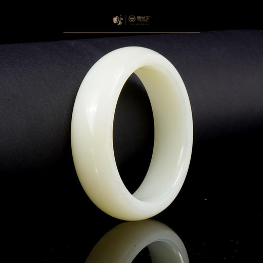 新疆国玉盟世玉和田玉白玉手镯圈口56.9【带证书·顺丰物流】 商品图2