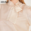 oldcolour2021春季休闲气质长袖宽松蝴蝶结领套头衬衫女N12013216 商品缩略图2