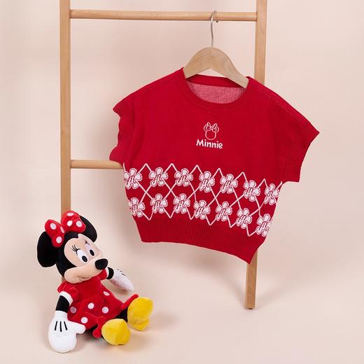 迪士尼童装女童马甲春日限定款萌趣米妮针织马甲春新品 商品图3