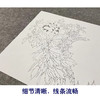 【无步骤】李长白工笔花鸟画白描底稿《牡丹》斗方小品册页-LB11 商品缩略图4