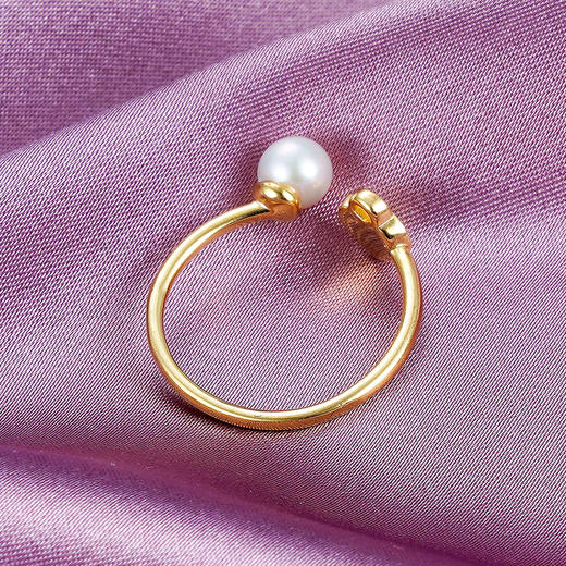 子佩集S925银珍珠戒指【XXJZ036】金色2202 商品图1