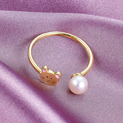 子佩集S925银珍珠戒指【XXJZ034】镀金2202 商品图0