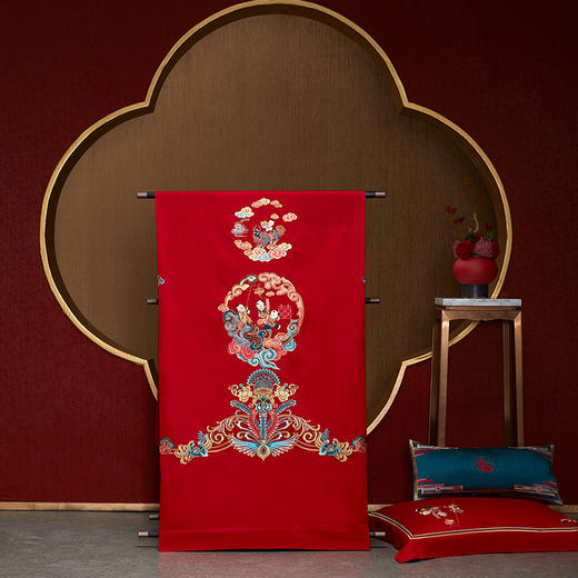 【6F】堂皇 送全套枕芯 !!!婚庆连生贵子六件套结婚婚房喜被  送全套芯+五子登科礼 商品图3