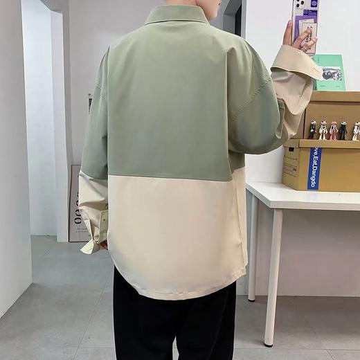 长袖衬衫男士2022秋季新款韩版潮流宽松休闲工装商务上衣男 商品图3