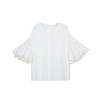 谜底2022春新款简洁时尚优雅双层荷叶袖圆领短袖上衣女221MS0126 商品缩略图4