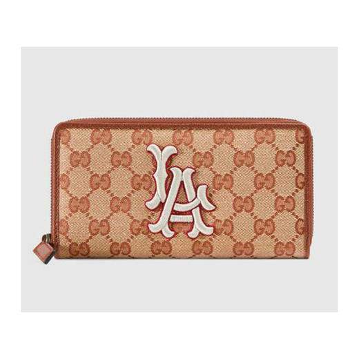 GUCCI 古驰 男士 LA Angels 贴片 GG 拉链钱包票夹 混色 547791 9Y9FT 9578 商品图0