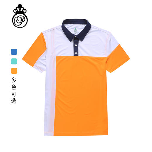 BLS-001C（PROSIMON高尔夫男款春夏短袖不对成拼接翻领Polo衫） 商品图0