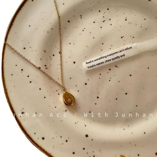 韩国INS金色圆形几何项链女锁骨链秋冬毛衣链外出气质甜美项饰 商品图4