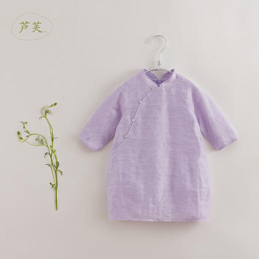 【打折】【马克珍妮 中国风】夏装新款女童麻料提花O型连衣裙220502 商品图1