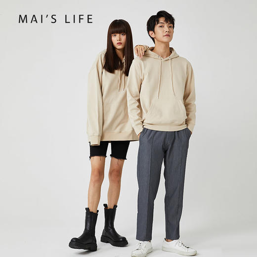 2022春款麻衣森活情侣款圆领款带帽款卫衣 商品图5