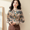 剩S 米思阳2025秋季新款时尚复古气质印花女式衬衫长袖直筒上衣0351 商品缩略图1
