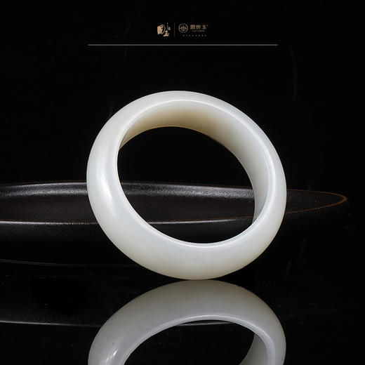 新疆国玉盟世玉和田玉白玉手镯圈口55.8【带证书·顺丰物流】 商品图3