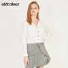 oldcolour春季口袋半开领休闲OL气质百搭长袖衬衫女N12013267 商品缩略图1