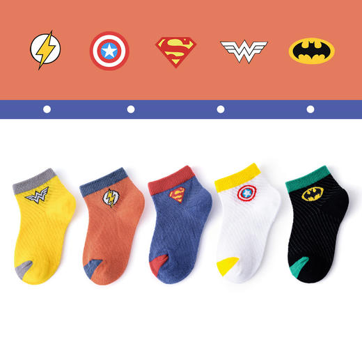 【5双装 触感柔软 舒适透气】儿童袜子宝宝袜子春夏新款网眼轻薄吸汗童袜1-12岁中大童棉袜 商品图12