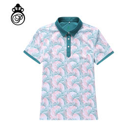 BLS-308A（PROSIMON高尔夫女款春夏短袖印花拼接翻领Polo衫