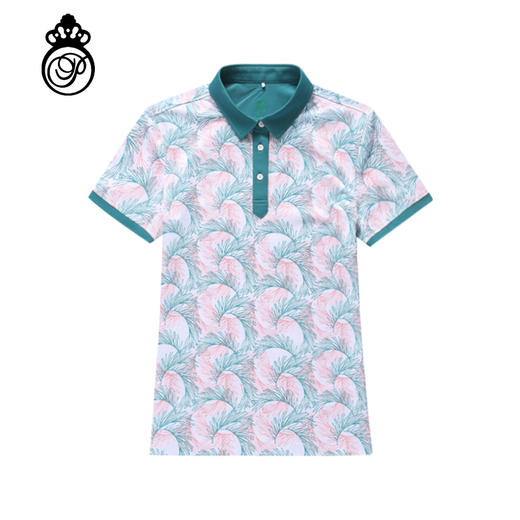 BLS-308A（PROSIMON高尔夫女款春夏短袖印花拼接翻领Polo衫 商品图0