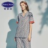 安莉芳桑蚕丝棉印花薄款睡衣套装女小翻领短袖长裤家居服EL00441 商品缩略图0
