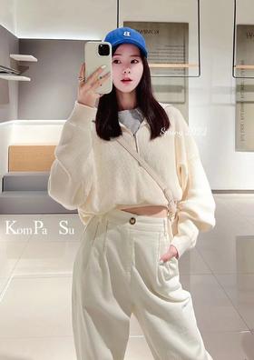 卡帕苏慵懒风短款针织衫 K117007