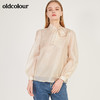 oldcolour2021春季休闲气质长袖宽松蝴蝶结领套头衬衫女N12013216 商品缩略图4