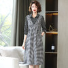 LJY-L1006 2022春季新款女装韩版时尚气质修身拼接翻领中长款连衣裙 商品缩略图1