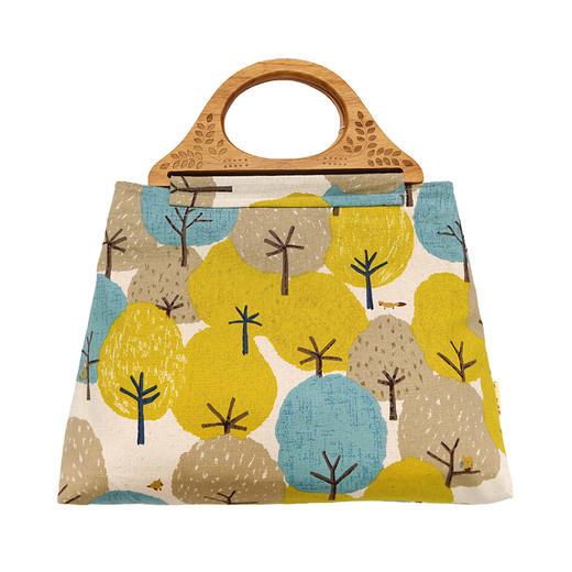 HUJI祤集Embrace手提包插画动物小树林 商品图2