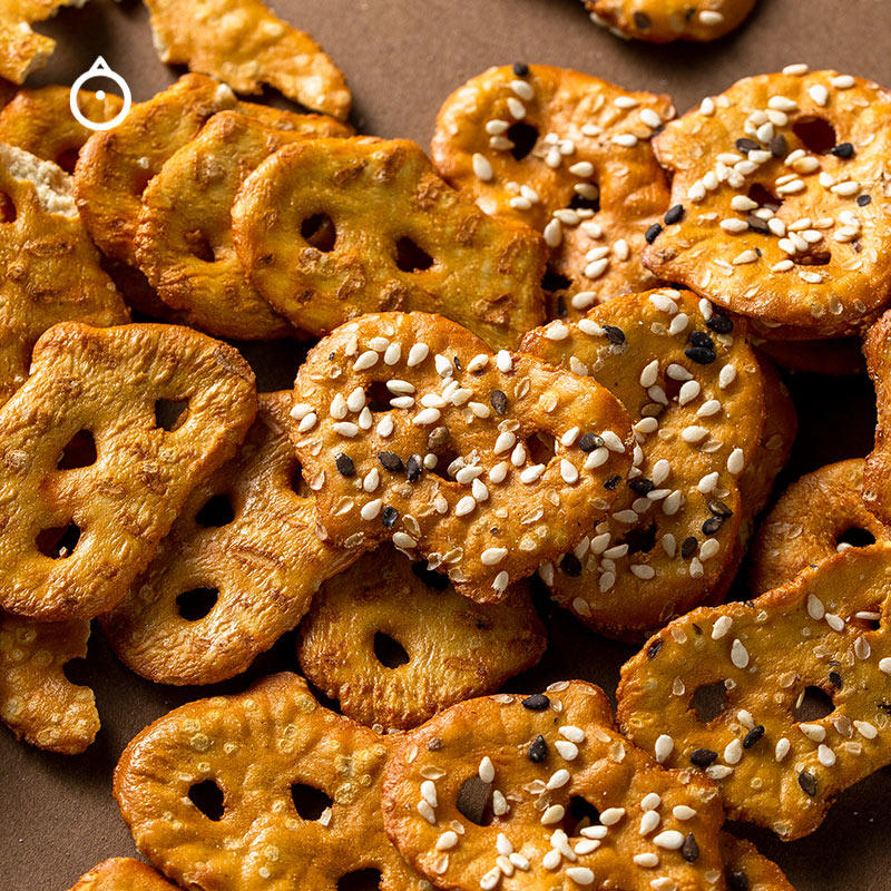 啵尔滋ollys蝴蝶脆饼140g 原味/芝麻味可选 咸香酥脆