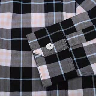 国内现货 Burberry巴宝莉女士黑粉格纹衬衫 单穿或搭配在里面都很漂亮，粉色格纹底 商品图7