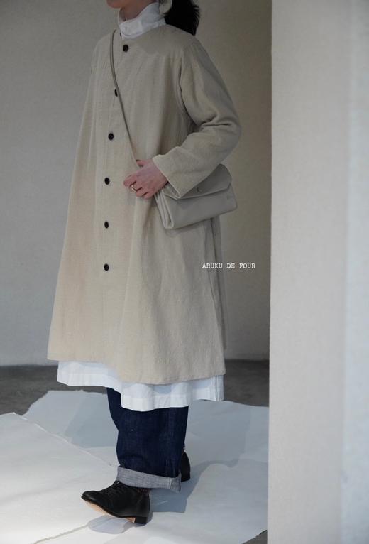 （4折）FRANCESCA AMAM LABEL军绿/米白/黑圆领中长外套 商品图9