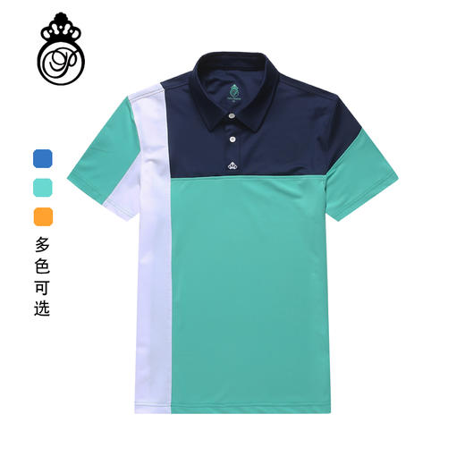 BLS-001B（PROSIMON高尔夫男款春夏短袖不对成拼接翻领Polo衫） 商品图0