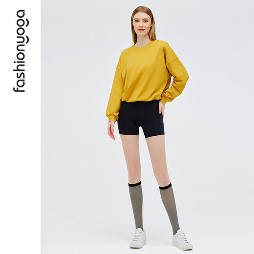 凡圣瑜伽卫衣女新款运动休闲百搭纯色简约气质宽松套头上衣F12804 商品图8