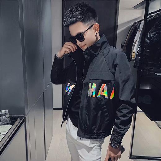 网红痞帅炸街外套男精神小伙韩版潮流个性帅气百搭夹克春秋装上衣休闲韩版修身夹克 商品图4