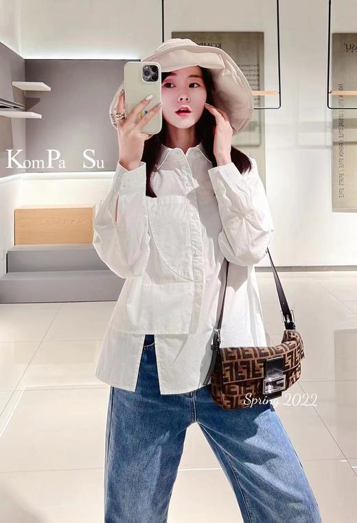 卡帕苏设计感白色衬衫 K121062 商品图0