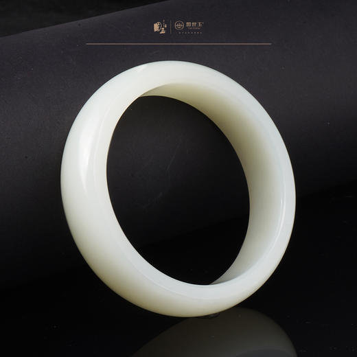 新疆国玉盟世玉和田玉白玉手镯圈口60【带证书·顺丰物流】 商品图1