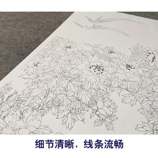 【无步骤】李长白竖幅工笔花鸟画白描底稿《春满园 》LB03 商品图4