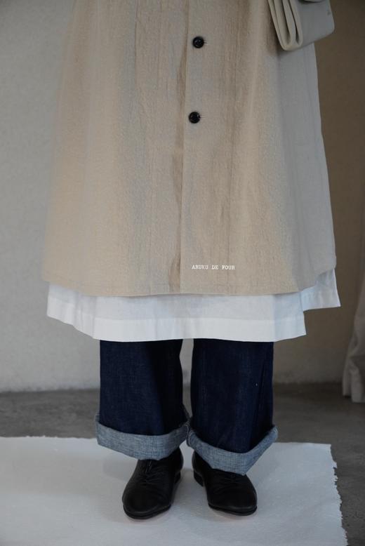 （4折）FRANCESCA AMAM LABEL军绿/米白/黑圆领中长外套 商品图11