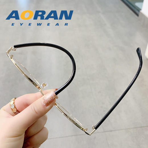 网红同款眉毛商务眼镜框男女可配近视度数复古半框防蓝光平光眼镜 商品图3