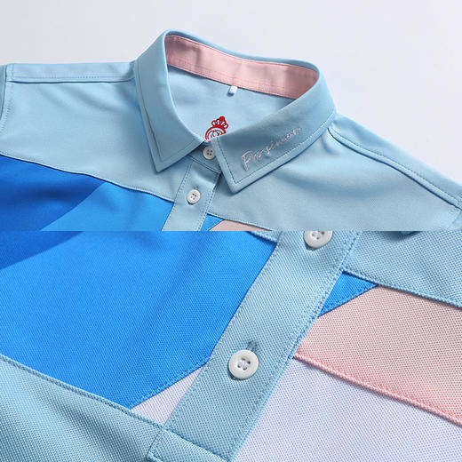 BLS-307A（PROSIMON高尔夫女款春夏短袖数码印花拼接翻领Polo衫 商品图2