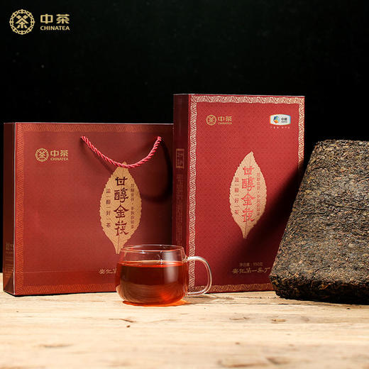 中粮-中茶安化黑茶金花茯茶手筑茯砖茶 茶叶礼盒甘醇金茯950g/盒/金花饱满/原产地直发 商品图5