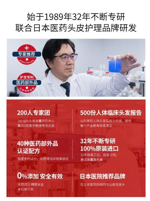 【你的白发有救了！】日本微囊专利头皮渗透技术疏通激活毛囊专利成分何首乌你的白发有救了！jacopin何首乌洗发水 商品图4