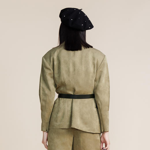 谜底2022春新款高端系列复古时尚宽肩窄腰西服外套女221GW0098 商品图2