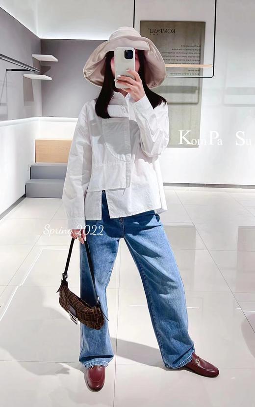 卡帕苏设计感白色衬衫 K121062 商品图1