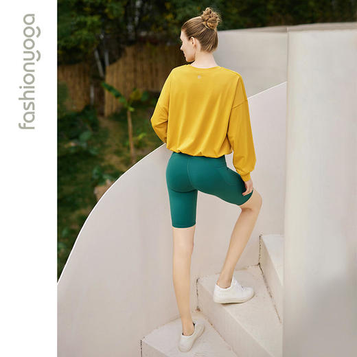 凡圣瑜伽卫衣女新款运动休闲百搭纯色简约气质宽松套头上衣F12804 商品图10