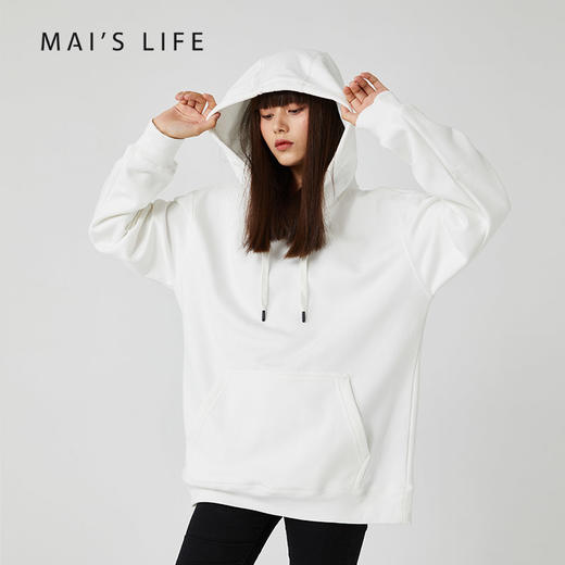 2022春款麻衣森活情侣款圆领款带帽款卫衣 商品图2