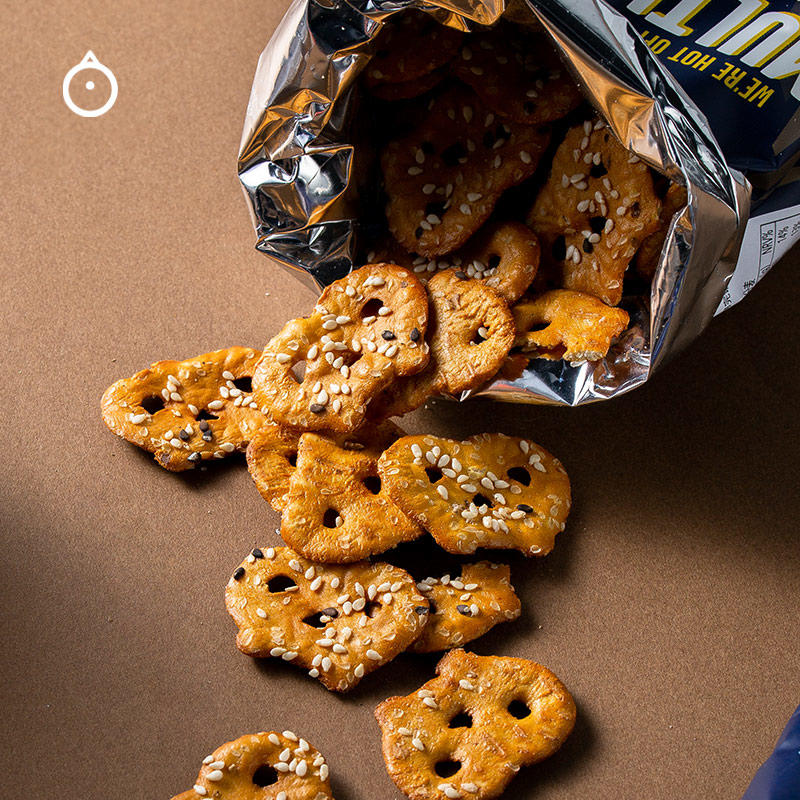 啵尔滋ollys蝴蝶脆饼140g 原味/芝麻味可选 咸香酥脆