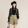 谜底2022春新款高端系列时尚质感面料提花背带短西裤女221GK0116 商品缩略图0