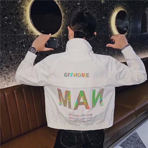 网红痞帅炸街外套男精神小伙韩版潮流个性帅气百搭夹克春秋装上衣休闲韩版修身夹克 商品图2