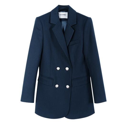 剩S/M 米思阳2025春季新款时尚气质通勤修身显瘦双排扣微弹西装外套0412 商品图4