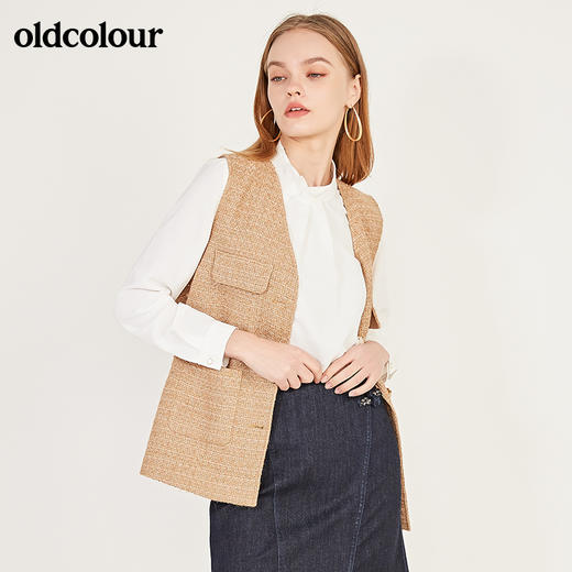 oldcolour春季新款宽松百搭文艺风复古休闲马夹女N11032182 商品图3