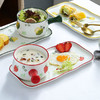 日式手柄陶瓷碗早餐碗盘家用创意草莓沙拉碗一人食餐具碗碟套装 商品缩略图7
