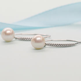 美裕 【纯真】银925淡水珍珠耳钉9-10mm白 104972